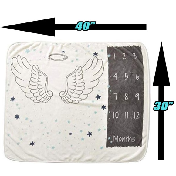 Baby Monthly Milestone Photo Blanket Unisex 30x40 - Picture 2 of 5